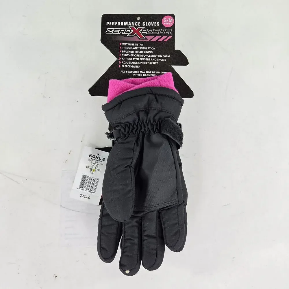 ZeroXposur performance gloves Size S/M Black Winter Ski Glove